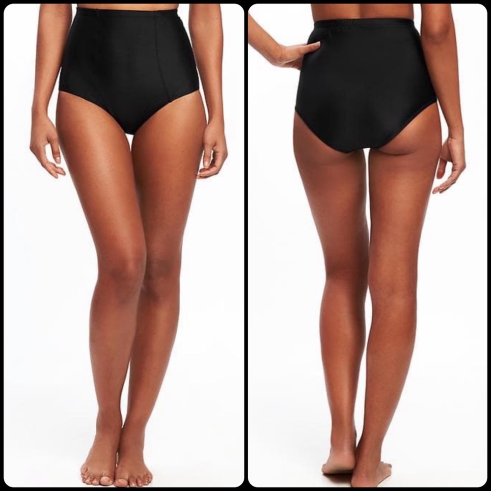 OLD NAVY High-Waisted Black Bikini Bottoms NWT